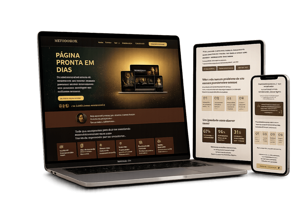 Mockup de uma página de especialista pronta no notebook